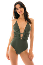Laden Sie das Bild in den Galerie-Viewer, Model Front: Rio De Sol Badeanzug Croco New Vegas