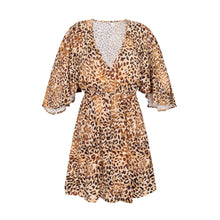 Laden Sie das Bild in den Galerie-Viewer, Product Front: Rio De Sol Mini Dress Leopard Mini Dress