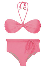 Laden Sie das Bild in den Galerie-Viewer, Product Front: Rio De Sol Set Set Shimmer-Confetti Twist Belted-High-Waist