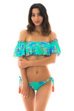 Laden Sie das Bild in den Galerie-Viewer, Model Front: Rio De Sol Oberteil Top Acqua Flora Babado