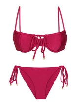 Laden Sie das Bild in den Galerie-Viewer, Product Front: Rio De Sol Set Set Shimmer-Desejo Balconet-Tie Cheeky-Tie-Gold
