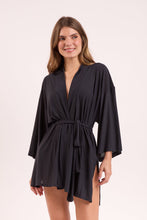 Laden Sie das Bild in den Galerie-Viewer, Gallery: Rio De Sol Kaftans/Cover-Ups Black Kimono
