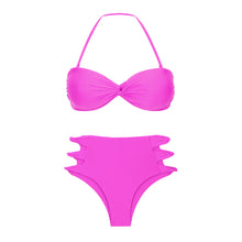 Laden Sie das Bild in den Galerie-Viewer, Product Front: Rio De Sol Set Set Vita-Pink Twist Highwaist-Spin

