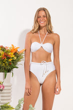 Laden Sie das Bild in den Galerie-Viewer, Bottom Shimmer-White Belted-High-Waist
