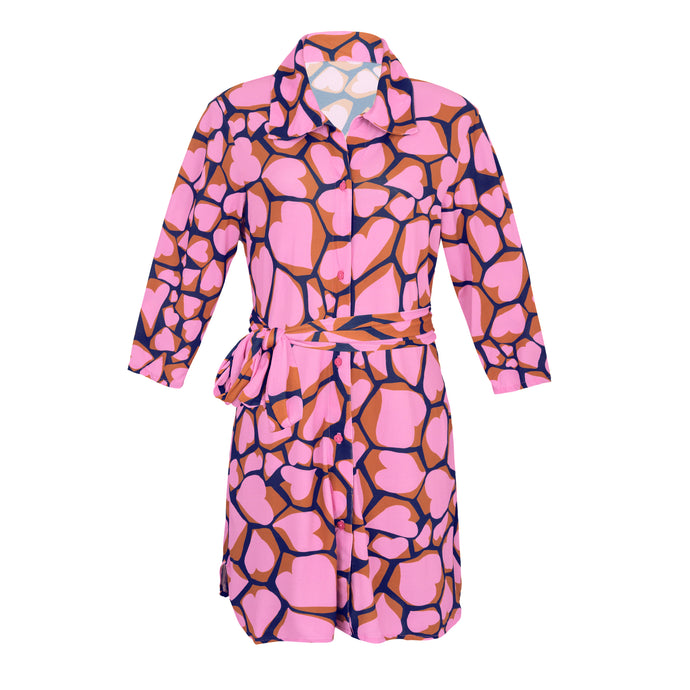 Product Front: Rio De Sol Hemdblusenkleid Amore-Pink Chemise