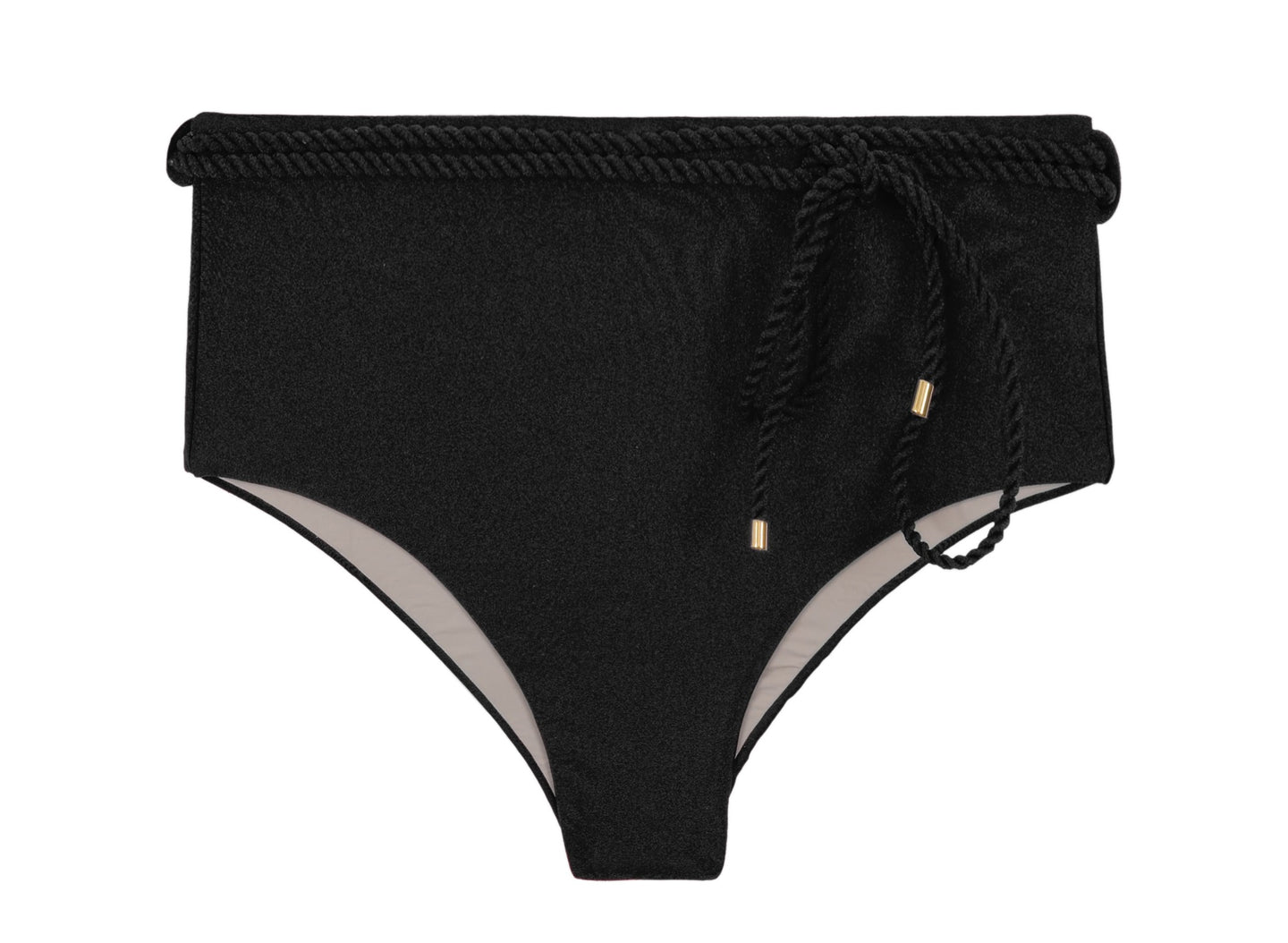Product Front: Rio De Sol Unterteil Bottom Shimmer-Black Belted-High-Waist