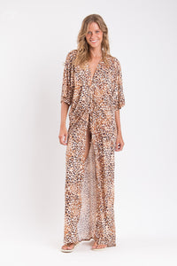 Model Front: Rio De Sol Strandkleid Leopard Long Dress