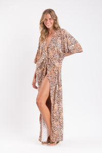 Image 03: Rio De Sol Strandkleid Leopard Long Dress