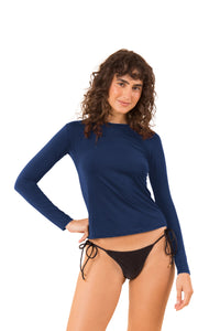 Model Front: Rio De Sol Oberteil Navy Rash-Guard