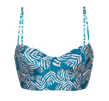 Laden Sie das Bild in den Galerie-Viewer, Product Front: Rio De Sol Oberteil Top Palms-Blue Balconet-Anna
