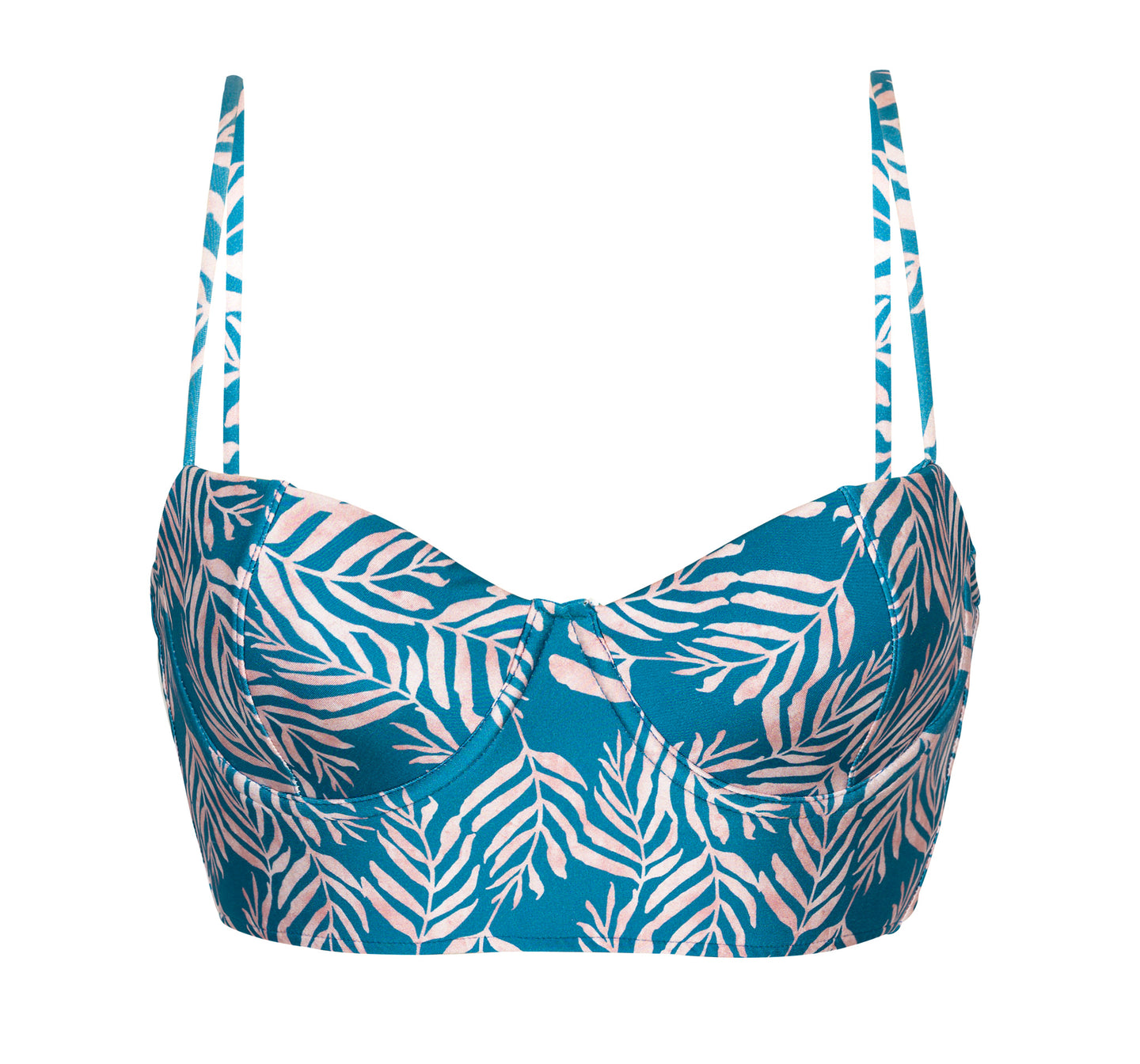 Product Front: Rio De Sol Oberteil Top Palms-Blue Balconet-Anna