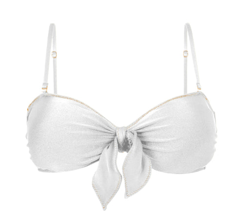 Product Front: Rio De Sol Oberteil Top Shimmer-White Bandeau-Knot