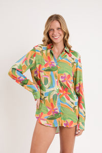 Model Front: Rio De Sol Strandtop Tropical Shirt Greta