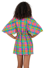 Laden Sie das Bild in den Galerie-Viewer, Model Back: Rio De Sol Strandkleid Tulip-Garden Mini Dress
